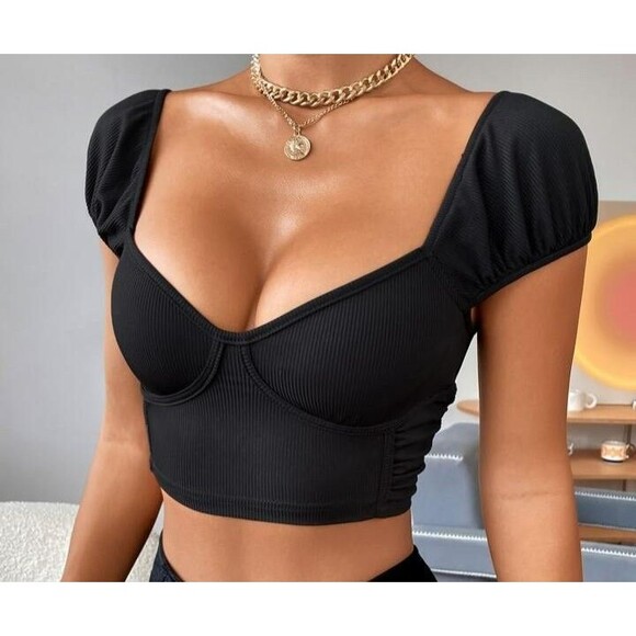 Women's Tops - Crop Top  Size M Women's Black